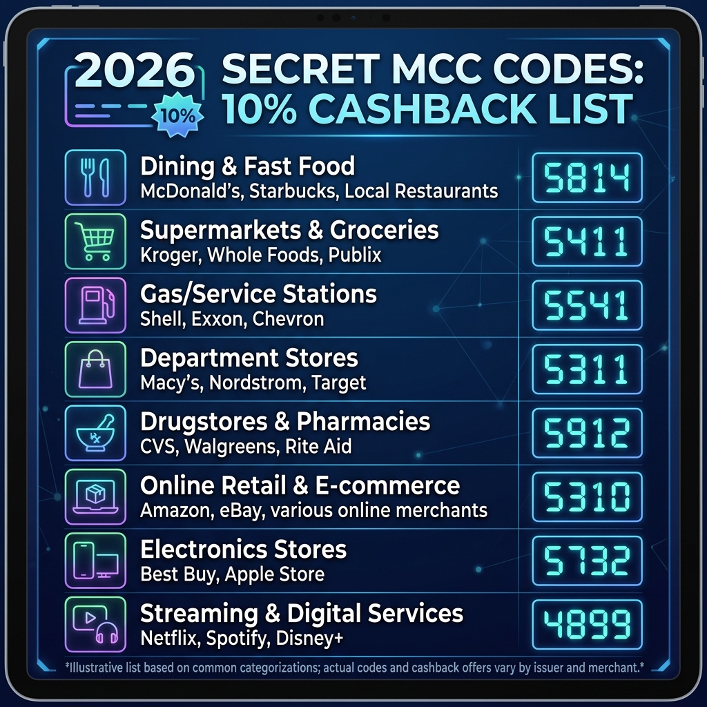 Секретные МСС-коды для кэшбэка 10%: список магазинов на 2025 год